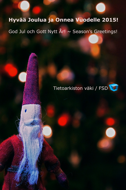 Tietoarkiston joulukortti 2014. Design: Outi Törnblom
